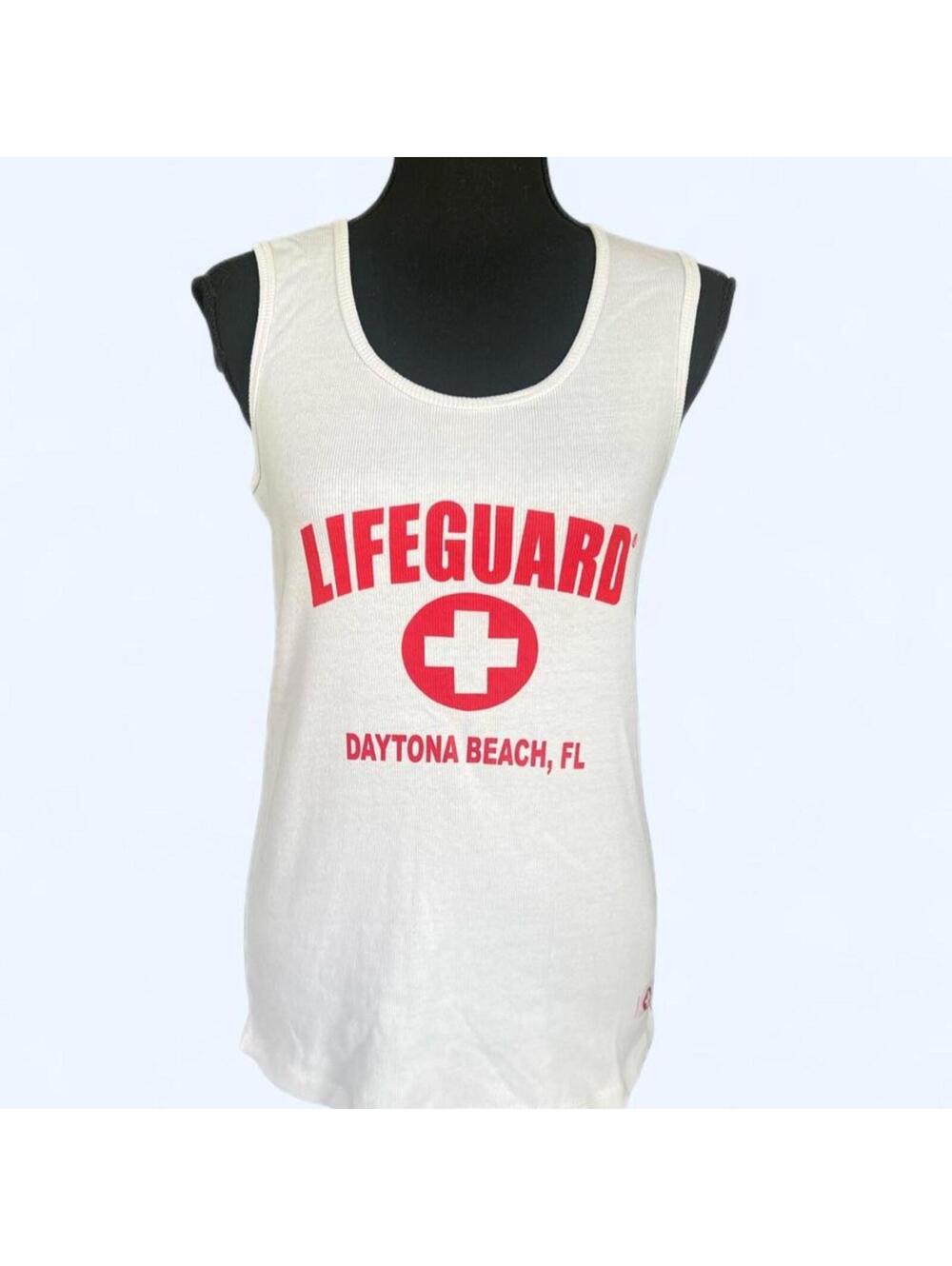 Vintage Y2K lifeguard graphic tank top beach summer baby tee size XL ❤️